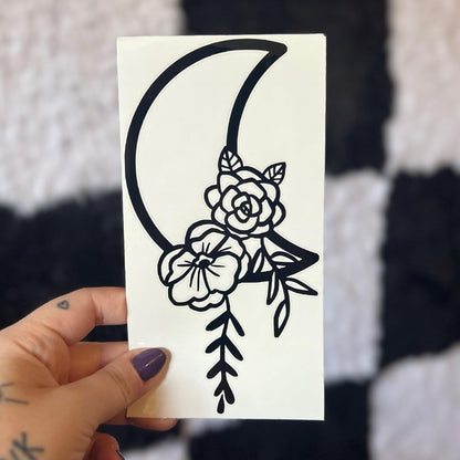 Floral Moon Decal