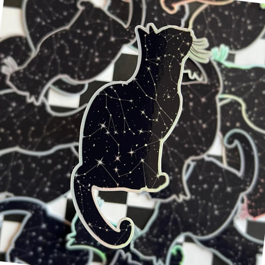 Holographic Zodiac Cat Sticker