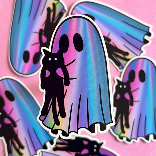 Ghost and Cat Sticker