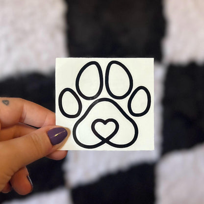 Paw Heart Decal