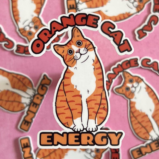 Orange Cat Energy Sticker